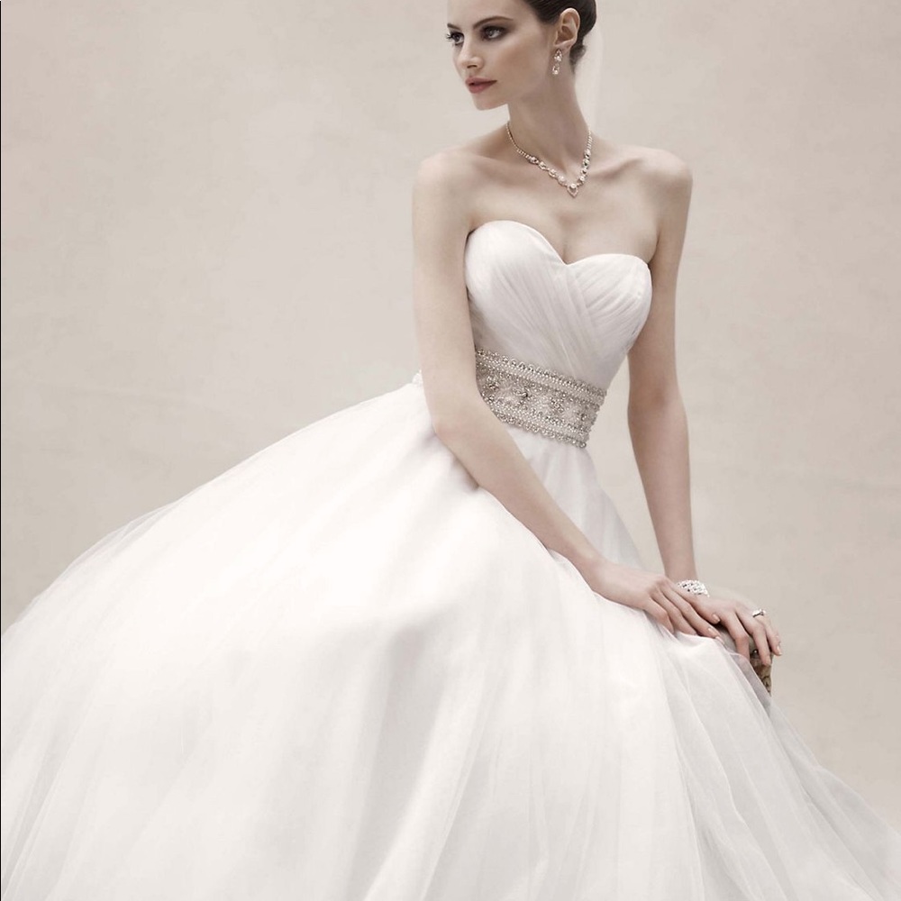 Ball gown wedding dress with beaded belt